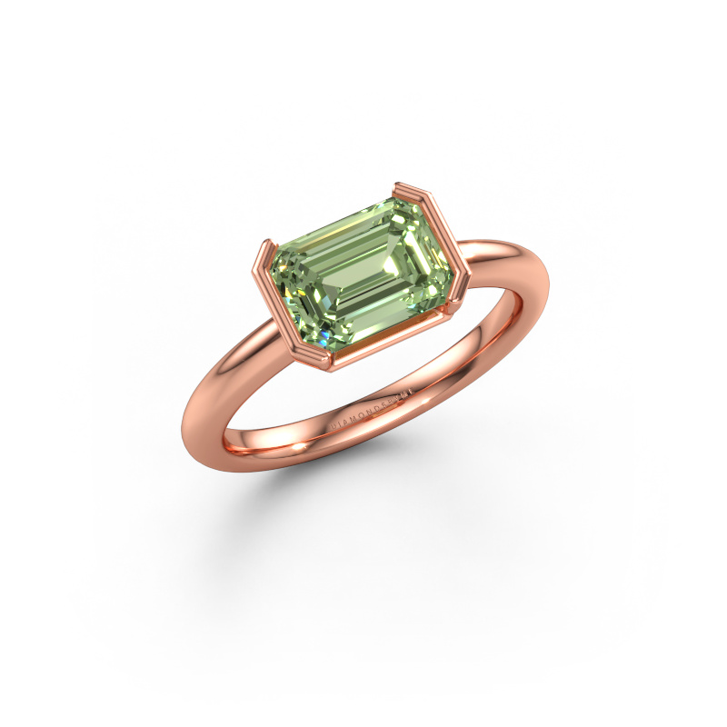 Immagine di Anello di fidanzamento Tayler EME 585 oro rosa Diamante lab grown verde 8x6 mm