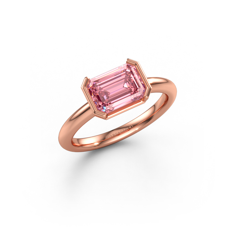 Image of Engagement ring Tayler EME 585 rose gold Pink lab grown diamond 8x6 mm