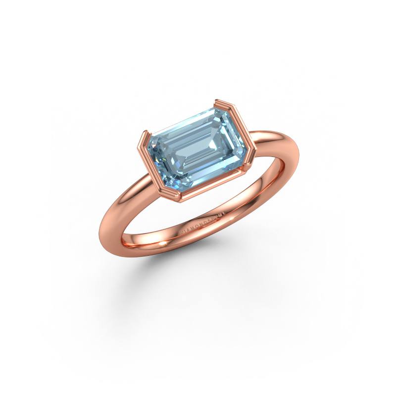 Immagine di Anello di fidanzamento Tayler EME 585 oro rosa Diamante lab grown blu 8x6 mm