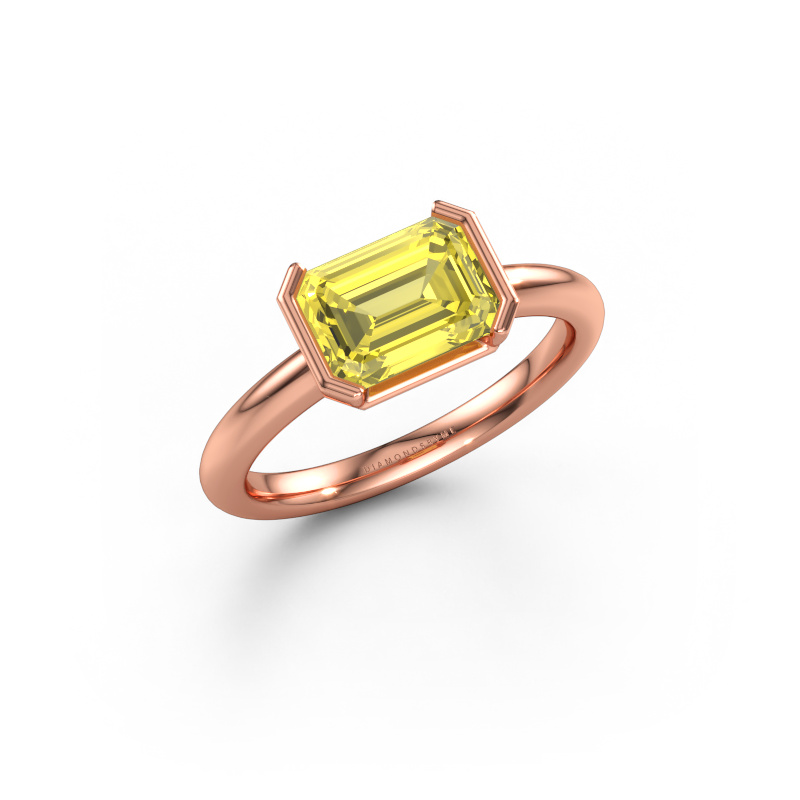 Immagine di Anello di fidanzamento Tayler EME 585 oro rosa Diamante lab grown giallo 8x6 mm