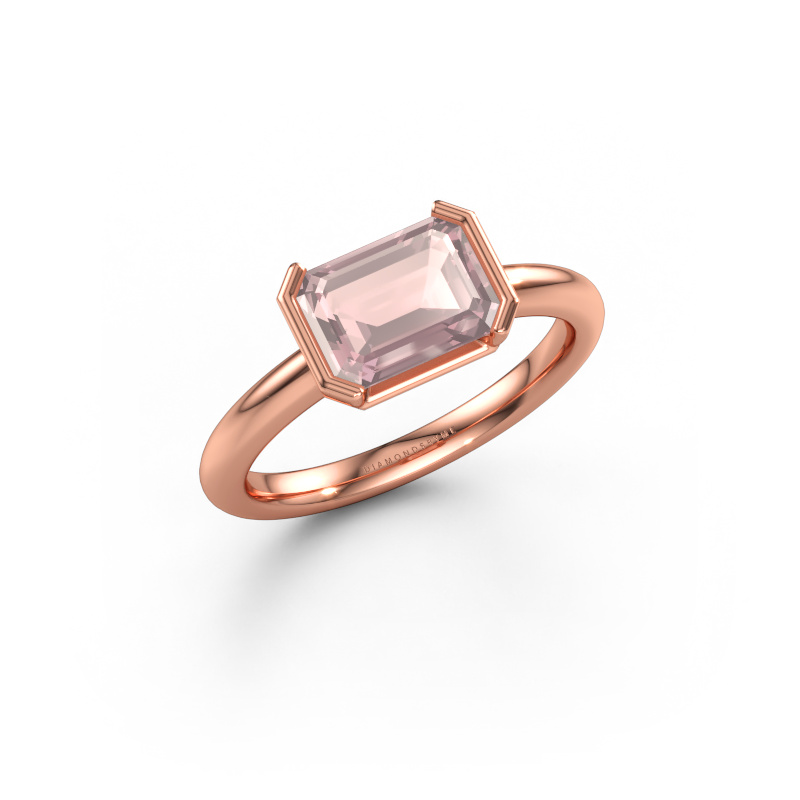 Bild av Förlovningsring Tayler EME 585 roséguld Champagnefärgad morganit 8x6 mm