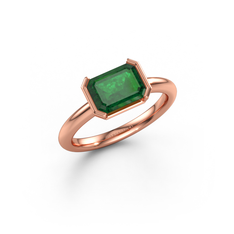 Bild av Förlovningsring Tayler EME 585 roséguld Smaragd 8x6 mm
