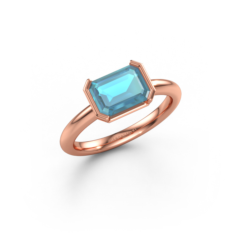Bild av Förlovningsring Tayler EME 585 roséguld Blå topas 8x6 mm
