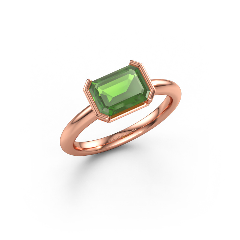 Immagine di Anello di fidanzamento Tayler EME 585 oro rosa Tormalina verde 8x6 mm