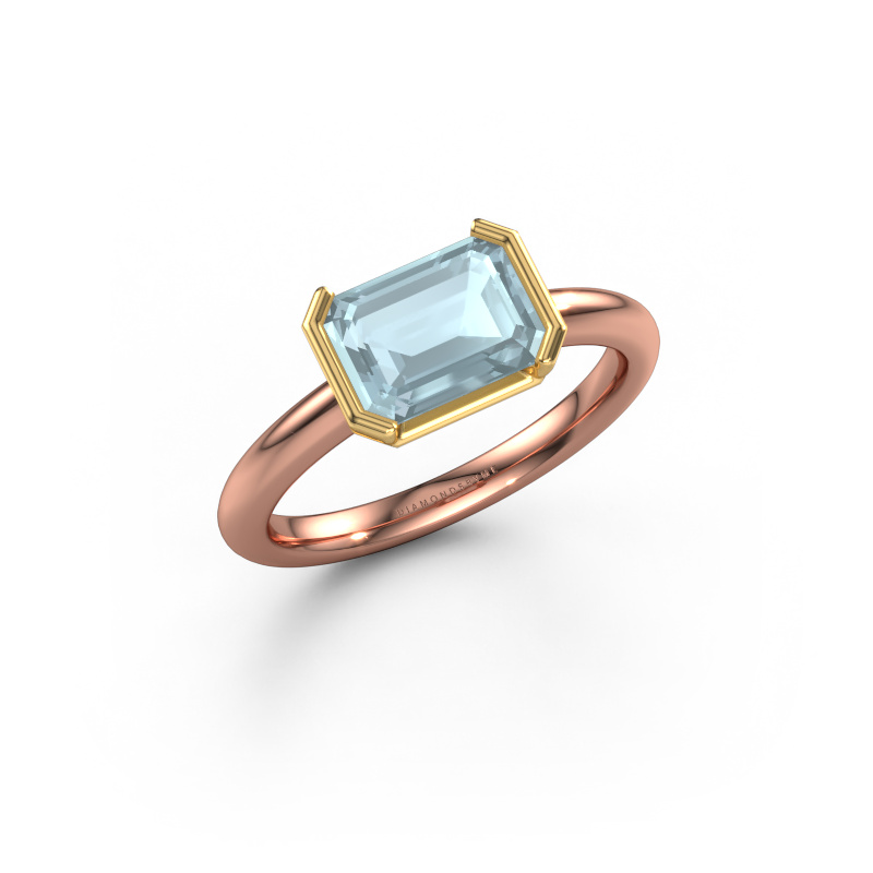 Bild von Verlobungsring Tayler EME 585 Roségold Aquamarin 8x6 mm