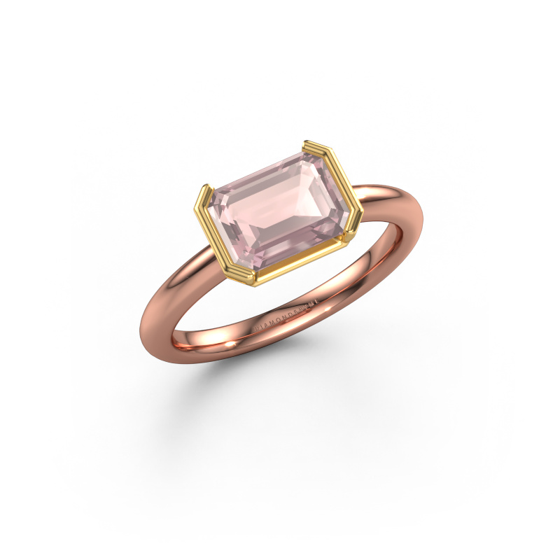 Image of Engagement ring Tayler EME 585 rose gold Morganite champagne 8x6 mm