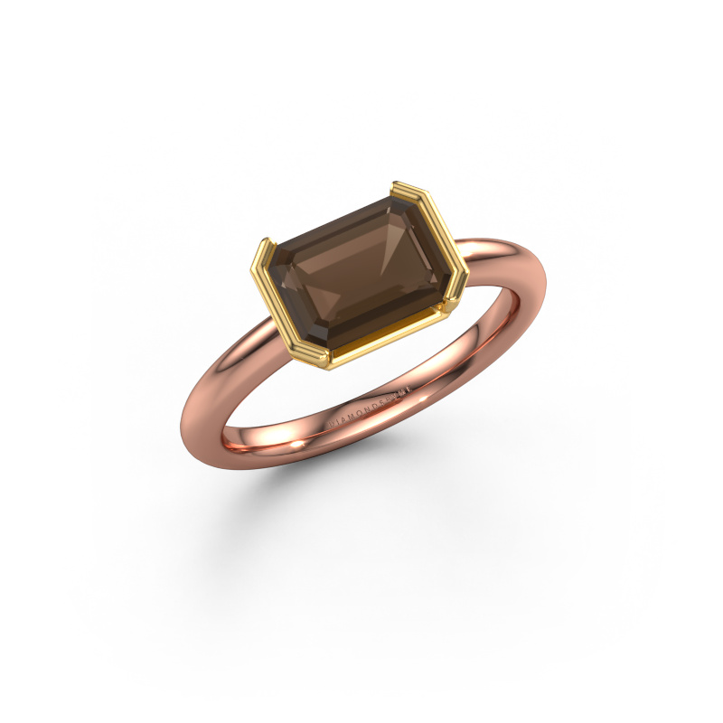 Image of Engagement ring Tayler EME 585 rose gold Smokey quartz 8x6 mm