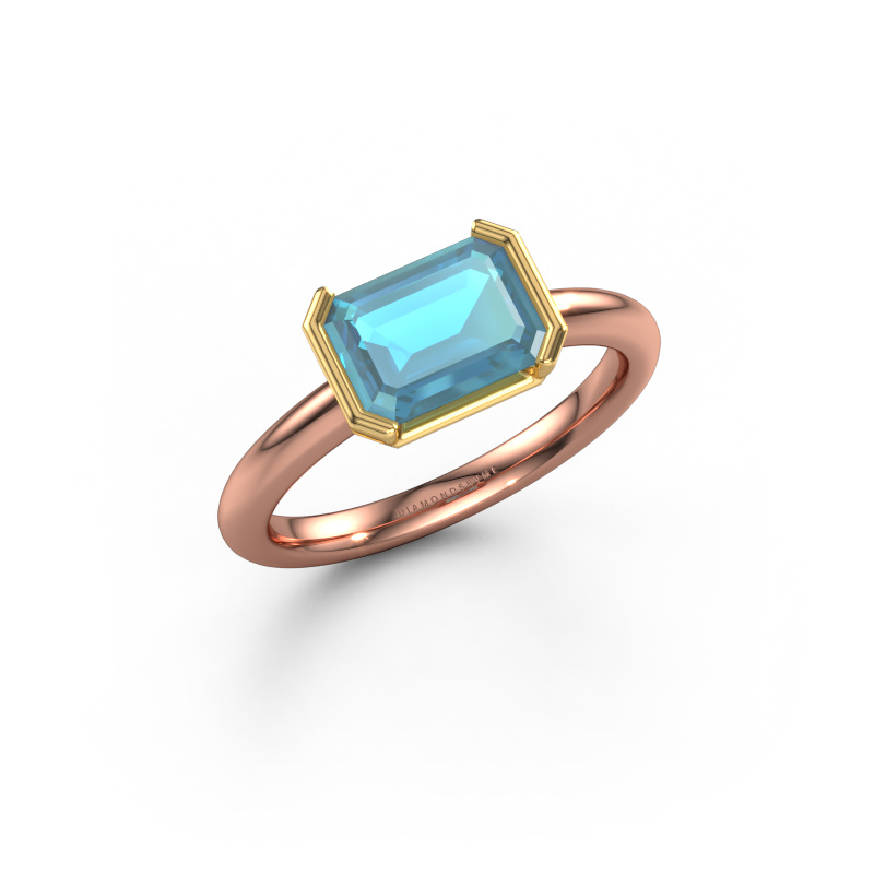 Bild von Verlobungsring Tayler EME 585 Roségold Blau Topas 8x6 mm