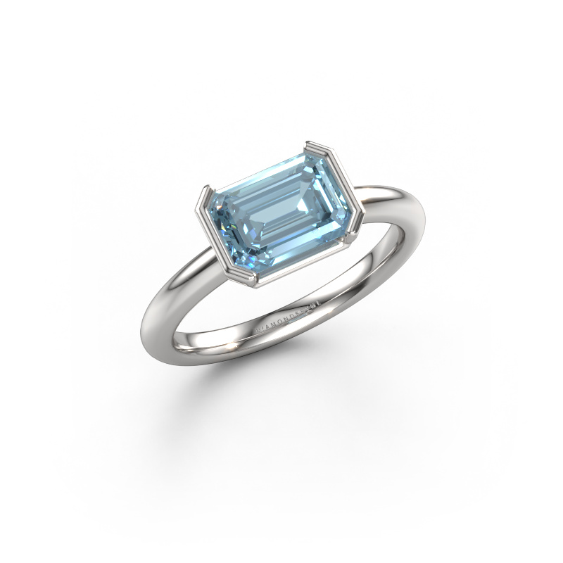 Bild von Verlobungsring Tayler EME 950 Platin Blauer Labordiamant 8x6 mm