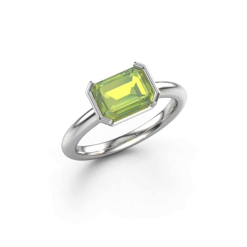 Image of Engagement ring Tayler EME 950 platinum Peridot 8x6 mm