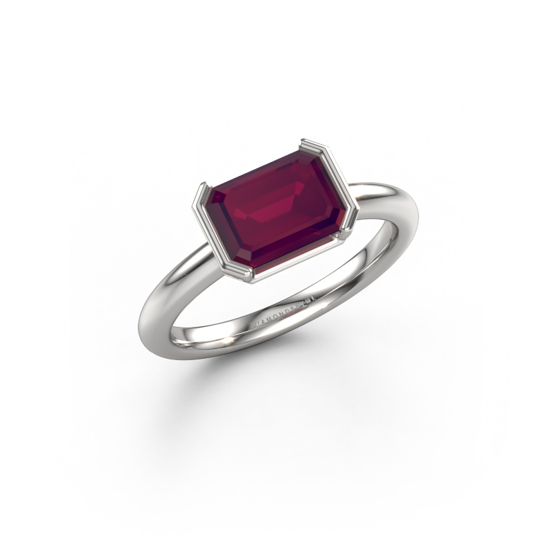 Image of Engagement ring Tayler EME 950 platinum Rhodolite 8x6 mm
