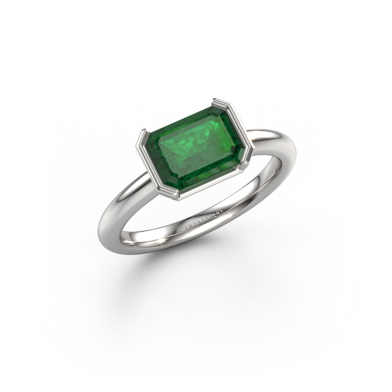 Image of Engagement ring Tayler EME 950 platinum Emerald 8x6 mm