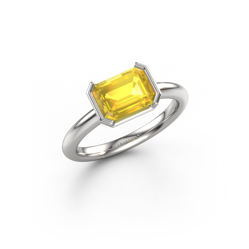 Image of Engagement ring Tayler EME 950 platinum Yellow sapphire 8x6 mm