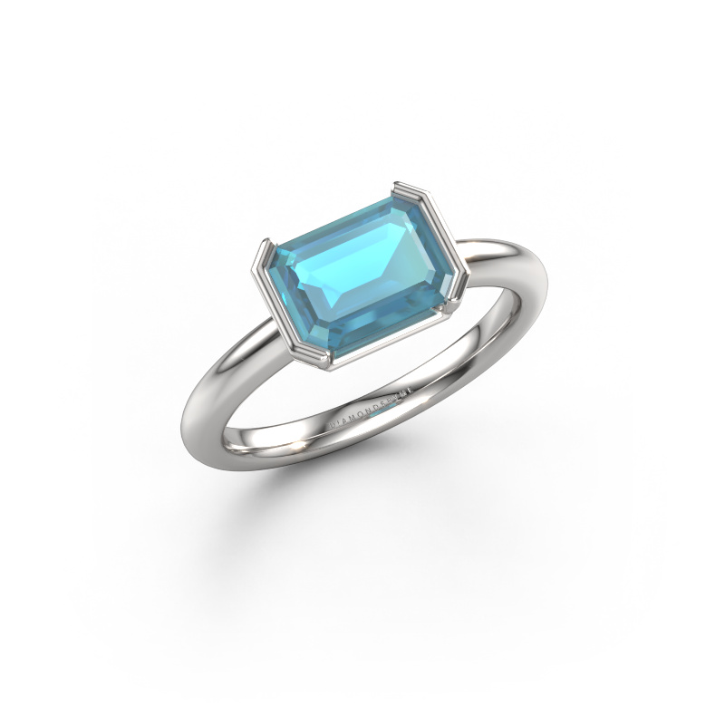 Bild von Verlobungsring Tayler EME 950 Platin Blau Topas 8x6 mm