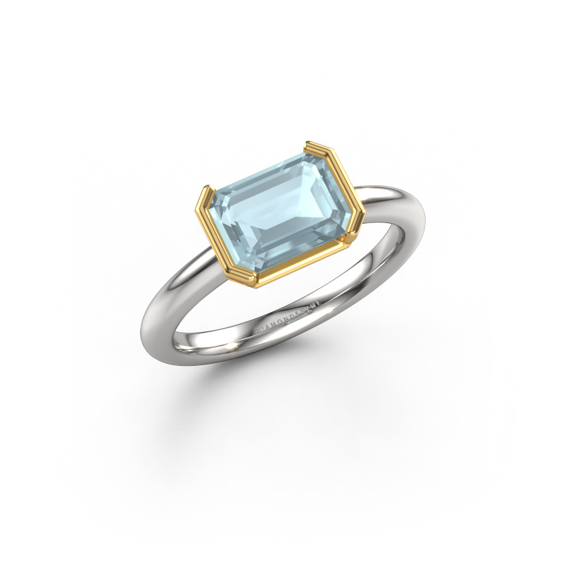Bild von Verlobungsring Tayler EME 585 Weißgold Aquamarin 8x6 mm