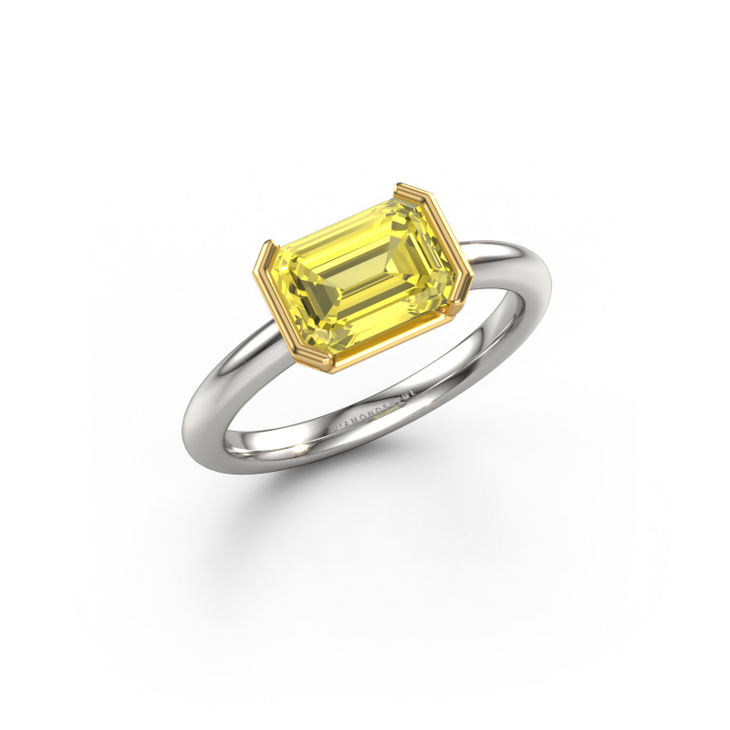 Bild von Verlobungsring Tayler EME 585 Weißgold Gelber Labor Diamant 8x6 mm