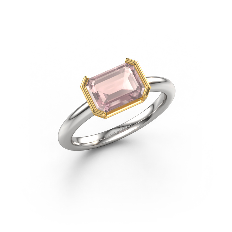 Image de Bague de fiançailles Tayler EME 585 or blanc Champagne morganite 8x6 mm