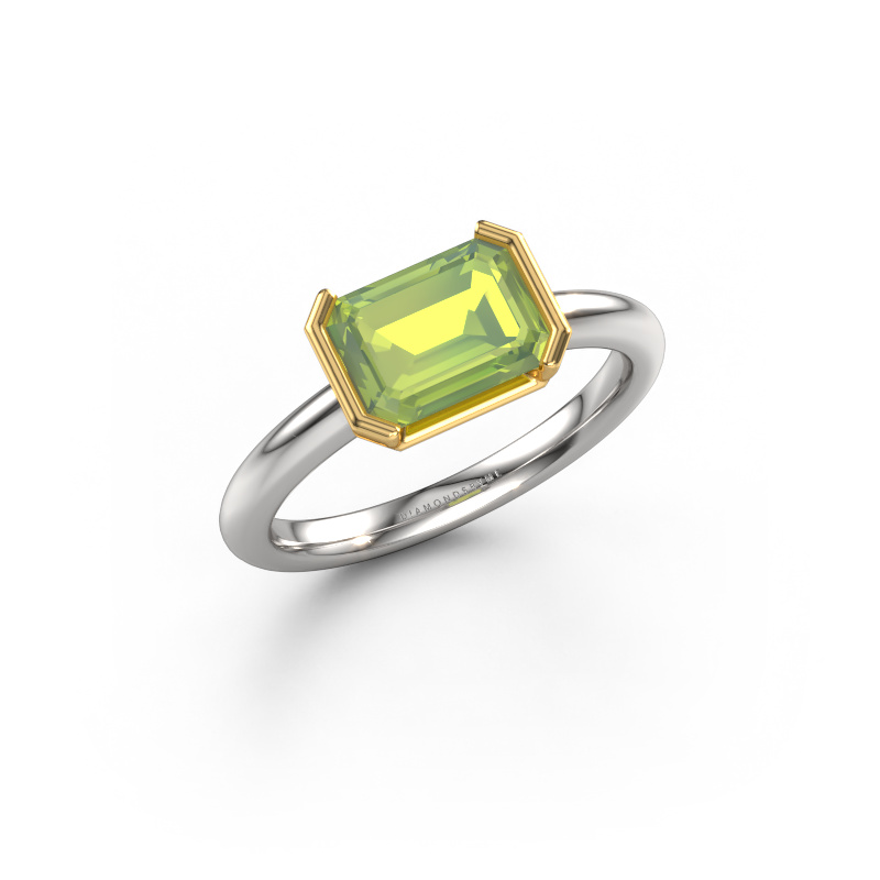 Image of Engagement ring Tayler EME 585 white gold Peridot 8x6 mm
