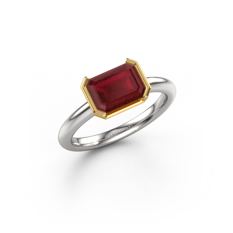 Image of Engagement ring Tayler EME 585 white gold Ruby 8x6 mm