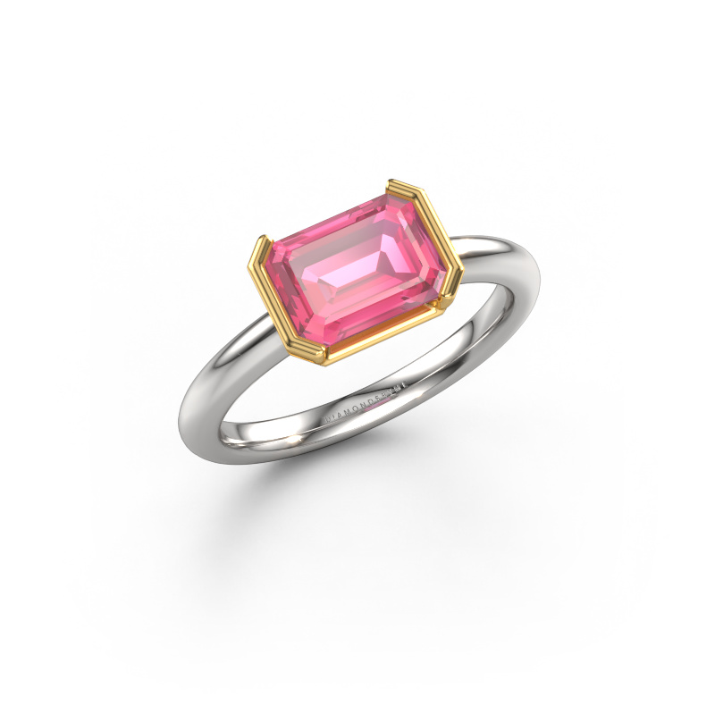 Image of Engagement ring Tayler EME 585 white gold Pink sapphire 8x6 mm