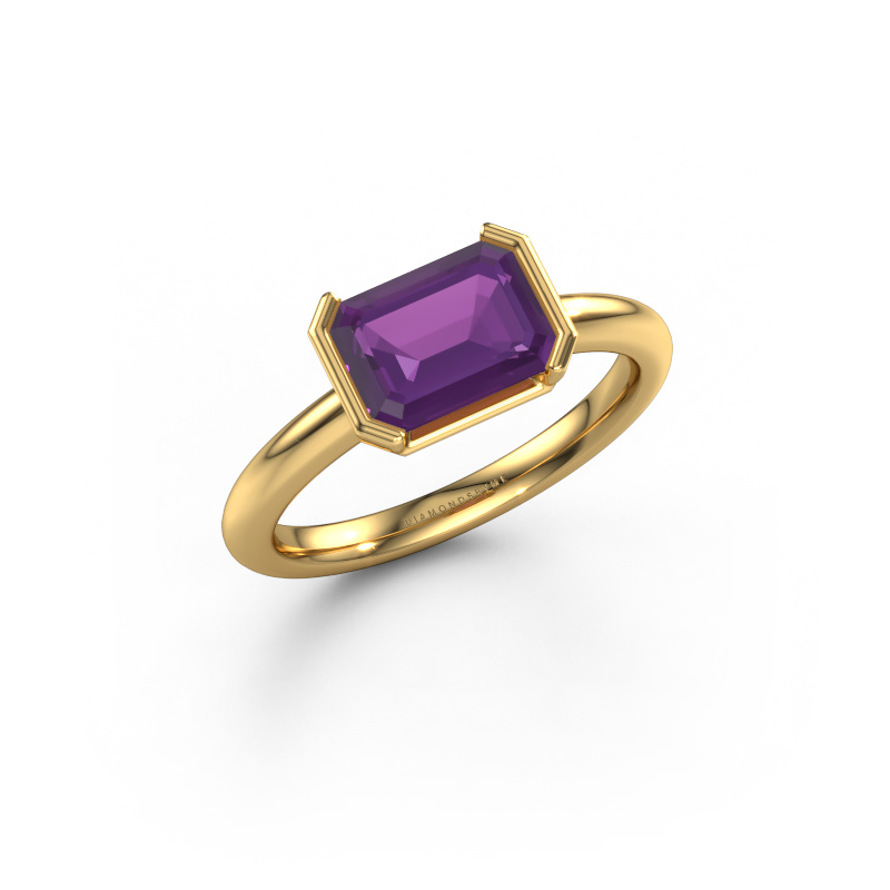 Afbeelding van Verlovingsring Tayler EME 585 goud Amethist 8x6 mm