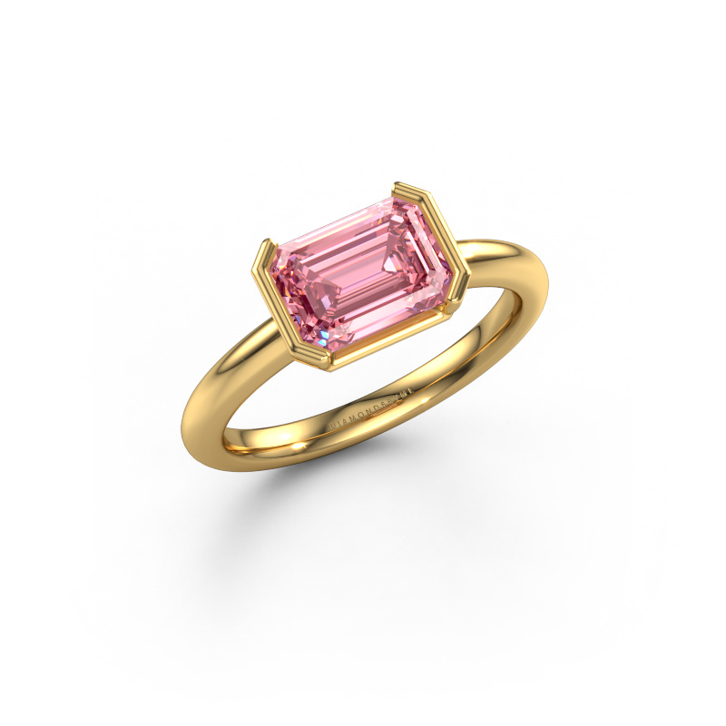 Image of Engagement ring Tayler EME 585 gold Pink lab grown diamond 8x6 mm