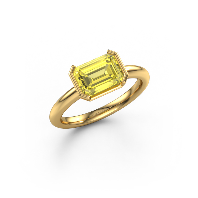 Afbeelding van Verlovingsring Tayler EME 585 goud Gele lab grown diamant 8x6 mm