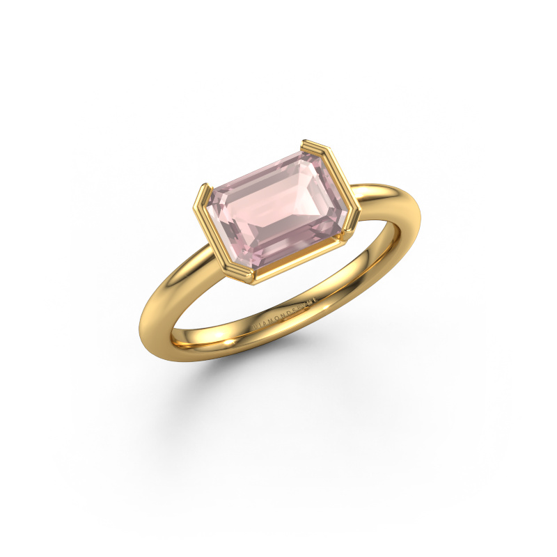 Image of Engagement ring Tayler EME 585 gold Morganite champagne 8x6 mm