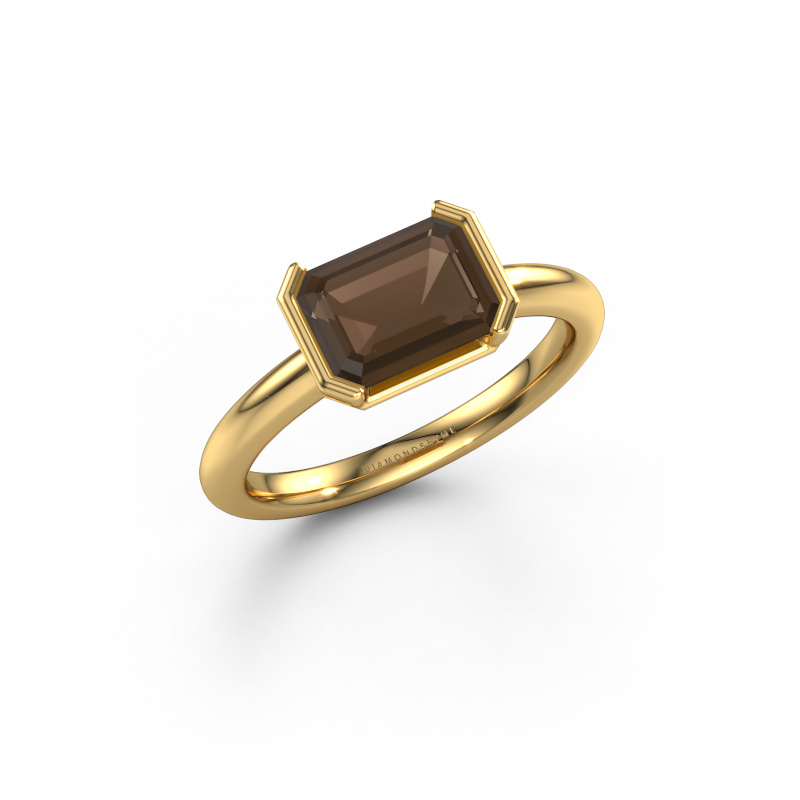 Image of Engagement ring Tayler EME 585 gold Smokey quartz 8x6 mm