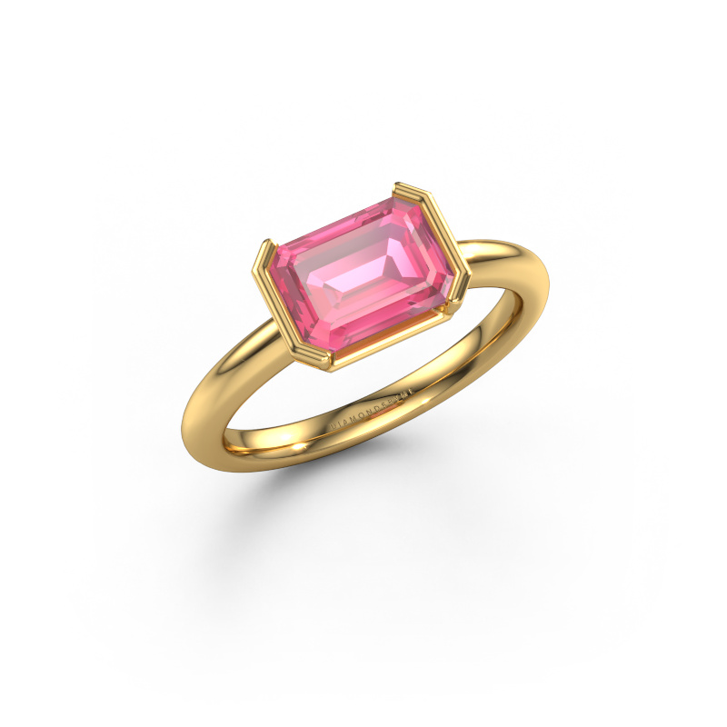 Image de Bague de fiançailles Tayler EME 585 or jaune Saphir rose 8x6 mm