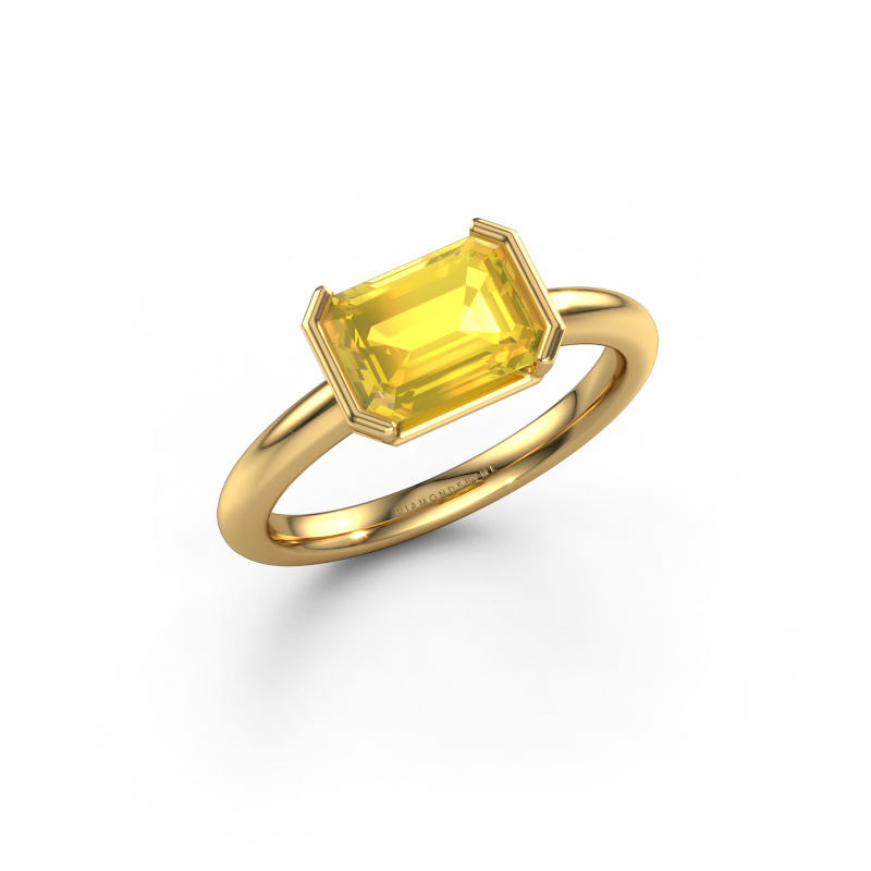 Bild von Verlobungsring Tayler EME 585 Gold Gelb Saphir 8x6 mm