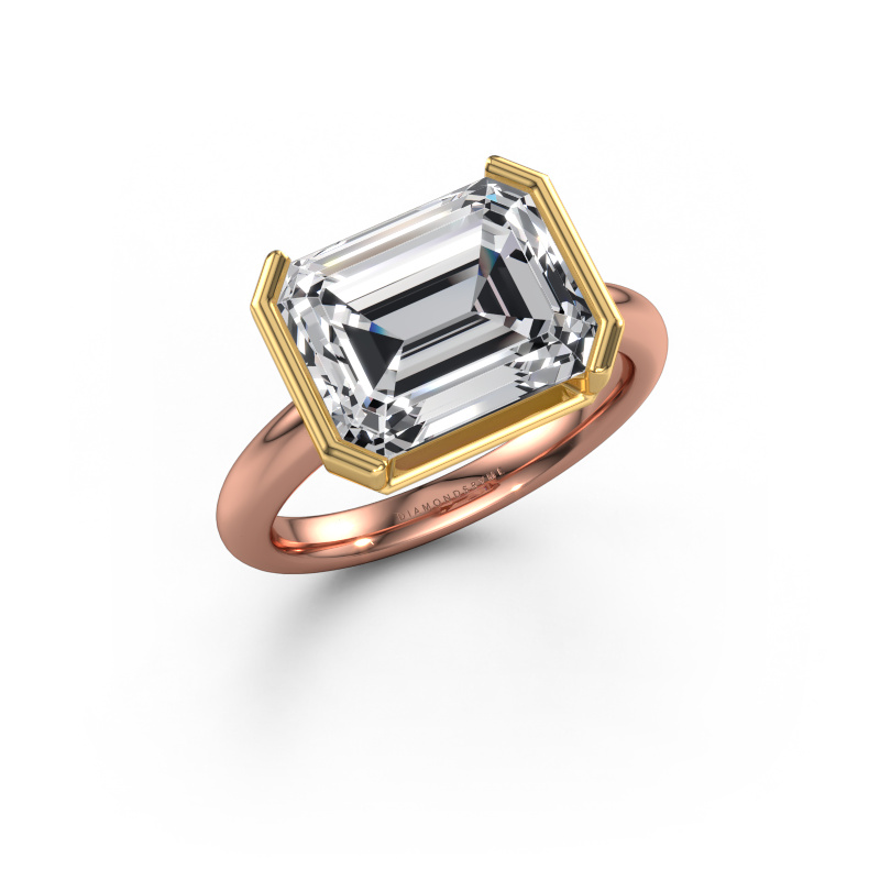 Image de Bague de fiançailles Tayler EME 585 or rose Diamant synthétique 5.21 crt