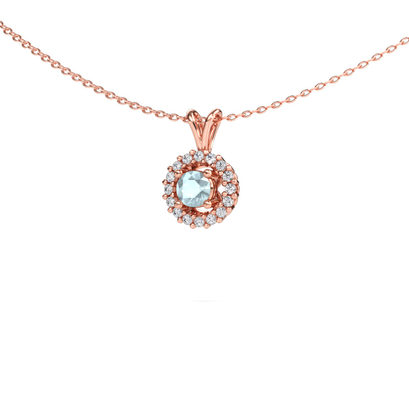 Immagine di Ciondolo Tennille 585 oro rosa Acquamarina 4 mm