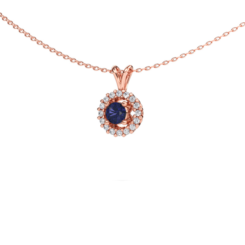 Immagine di Ciondolo Tennille 585 oro rosa Zaffiro 4 mm