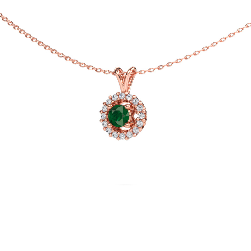 Bild von Anhänger Tennille 585 Roségold Smaragd 4 mm