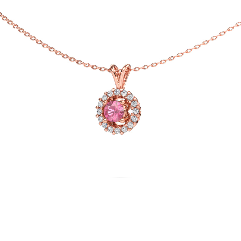 Image of Pendant Tennille 585 rose gold Pink sapphire 4 mm