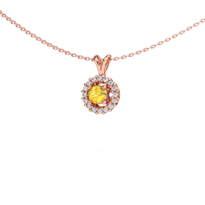 Image of Pendant Tennille 585 rose gold Yellow sapphire 4 mm