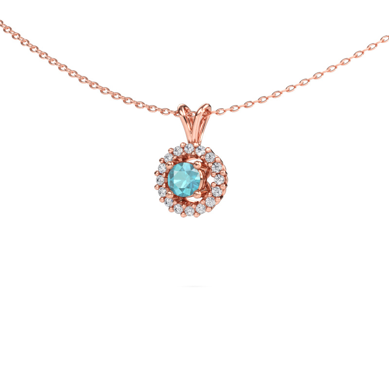 Bild von Anhänger Tennille 585 Roségold Blau Topas 4 mm