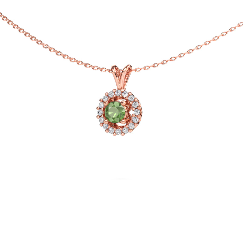 Immagine di Ciondolo Tennille 585 oro rosa Tormalina verde 4 mm
