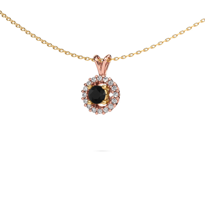 Bild von Anhänger Tennille 585 Roségold Schwarz Diamant 0.42 crt
