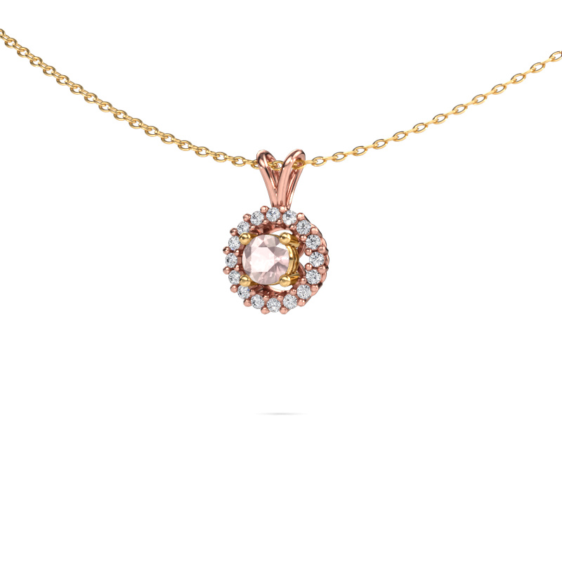 Image of Pendant Tennille 585 rose gold Morganite champagne 4 mm