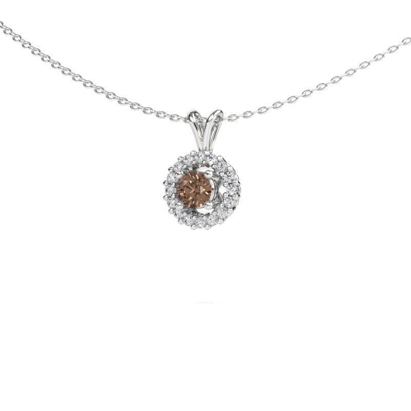 Bild av Hänge Tennille 585 vitt guld Brun diamant 0.37 crt