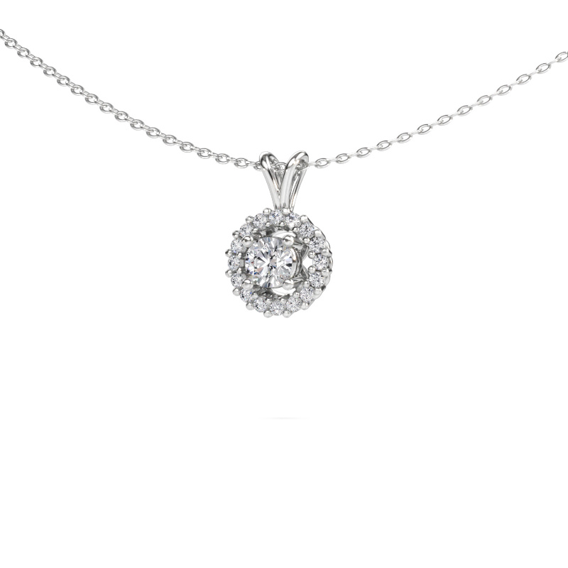 Image de Pendentif Tennille 585 or blanc Zircone 4 mm