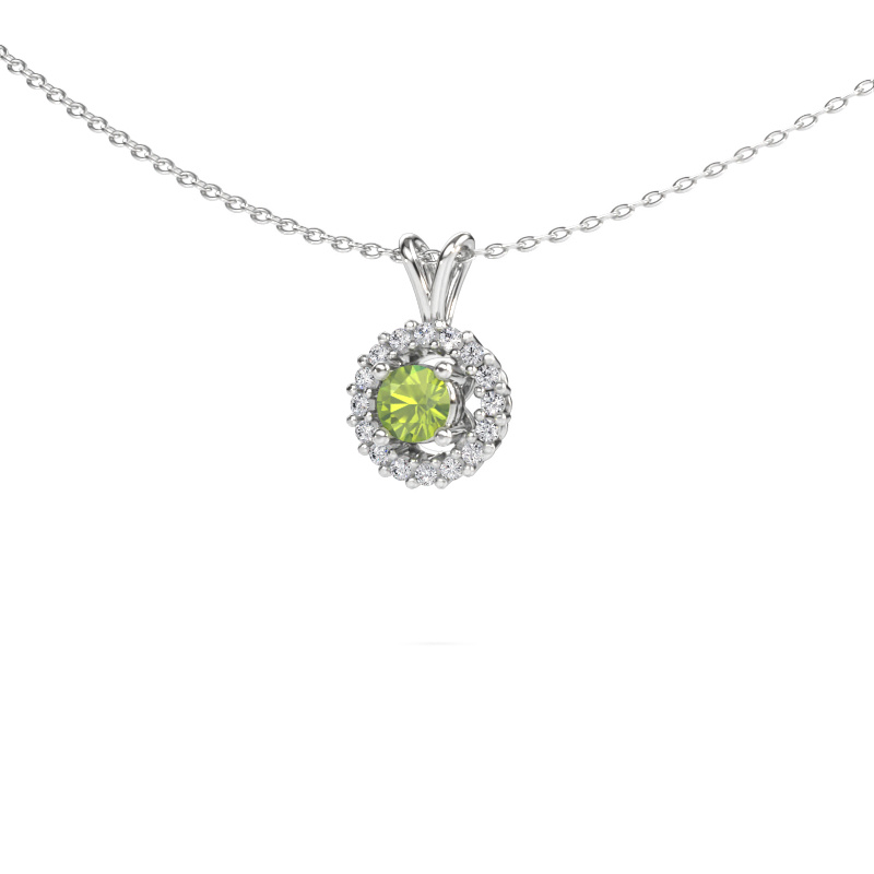 Immagine di Ciondolo Tennille 585 oro bianco Peridoto 4 mm
