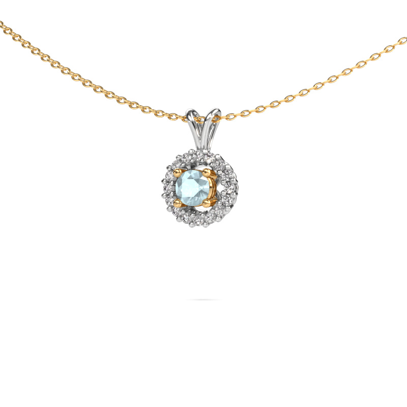 Image of Pendant Tennille 585 white gold Aquamarine 4 mm