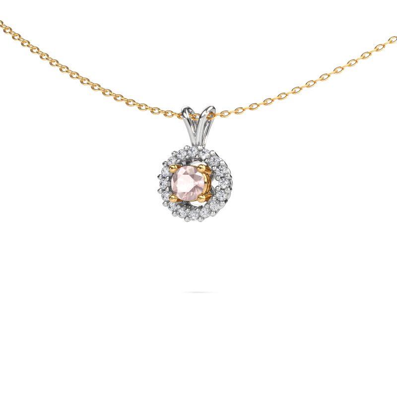 Image of Pendant Tennille 585 white gold Morganite champagne 4 mm