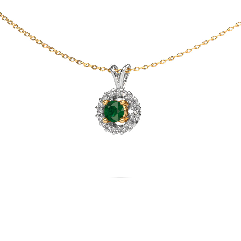 Image of Pendant Tennille 585 white gold Emerald 4 mm