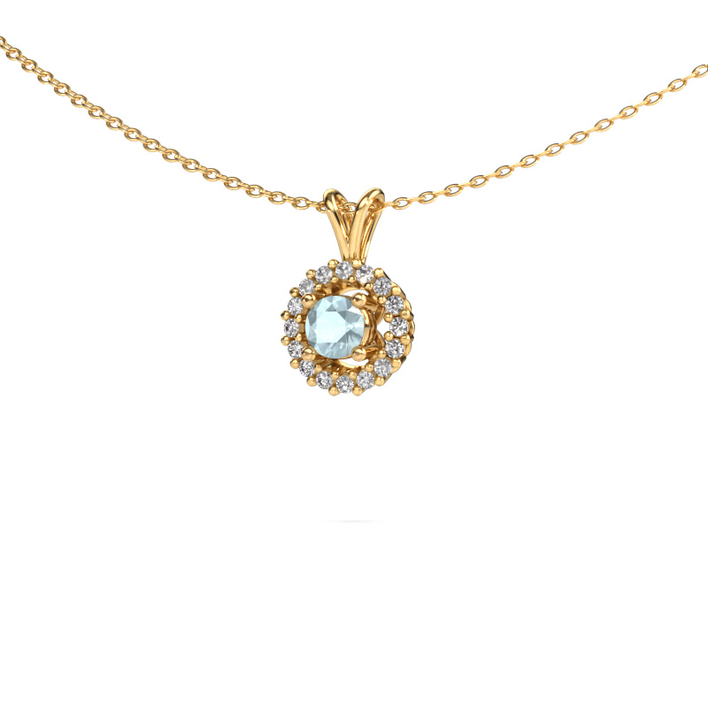 Image of Pendant Tennille 585 gold Aquamarine 4 mm