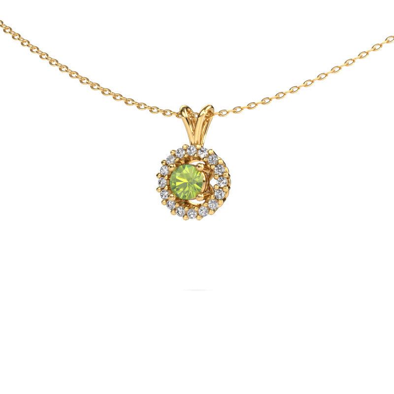 Image of Pendant Tennille 585 gold Peridot 4 mm