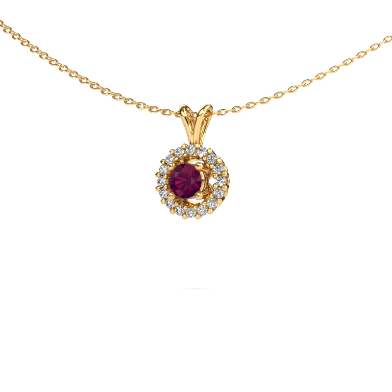 Image of Pendant Tennille 585 gold Rhodolite 4 mm